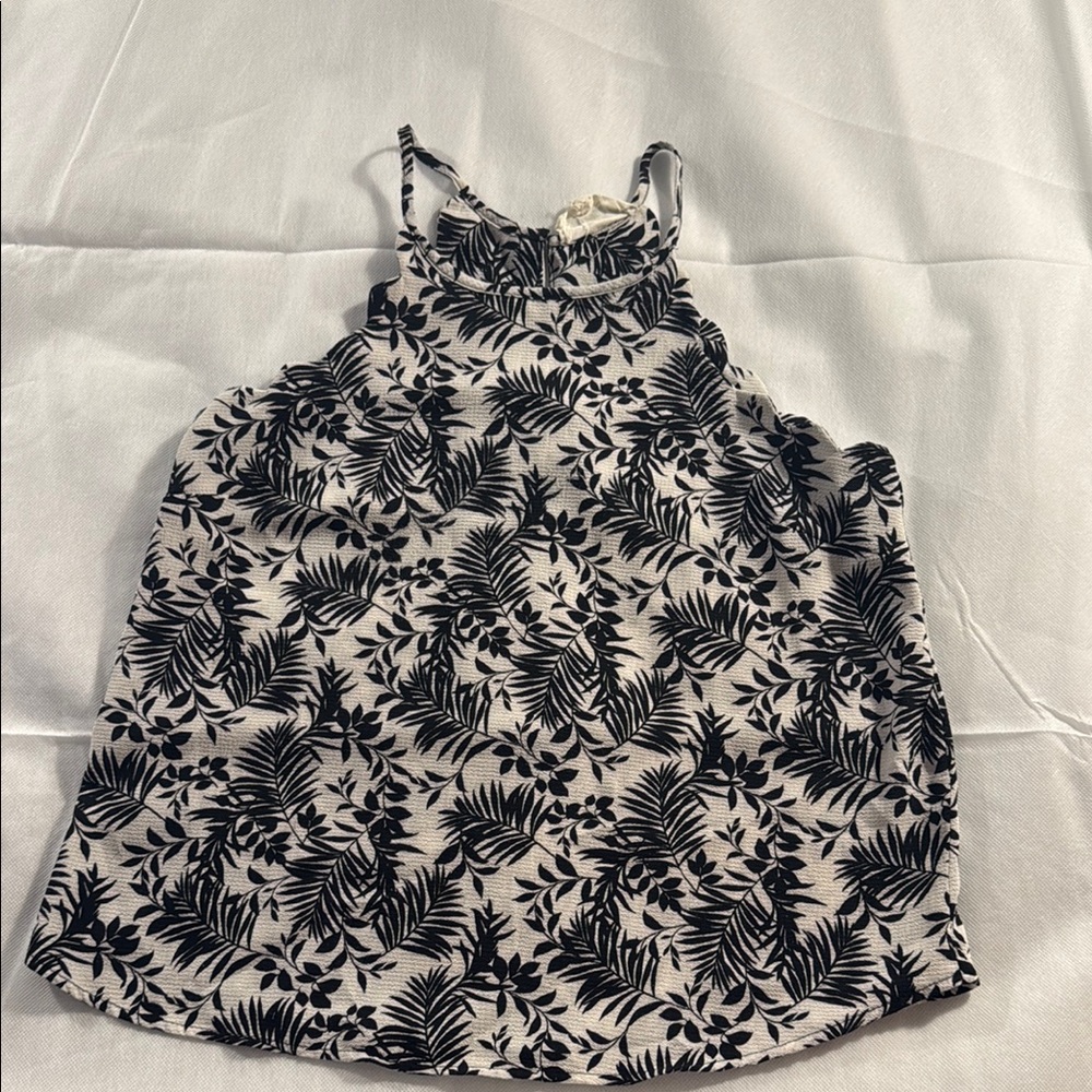 Sweet Wanderer Black and White Floral Tank Top
